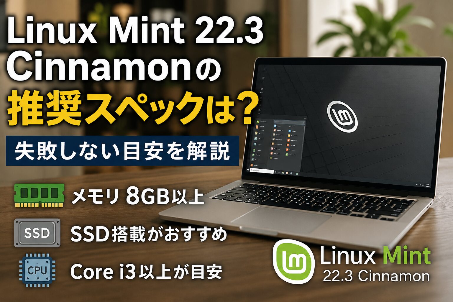 Linux Mint 22.3 Cinnamonの推奨スペックは？失敗しない目安を解説