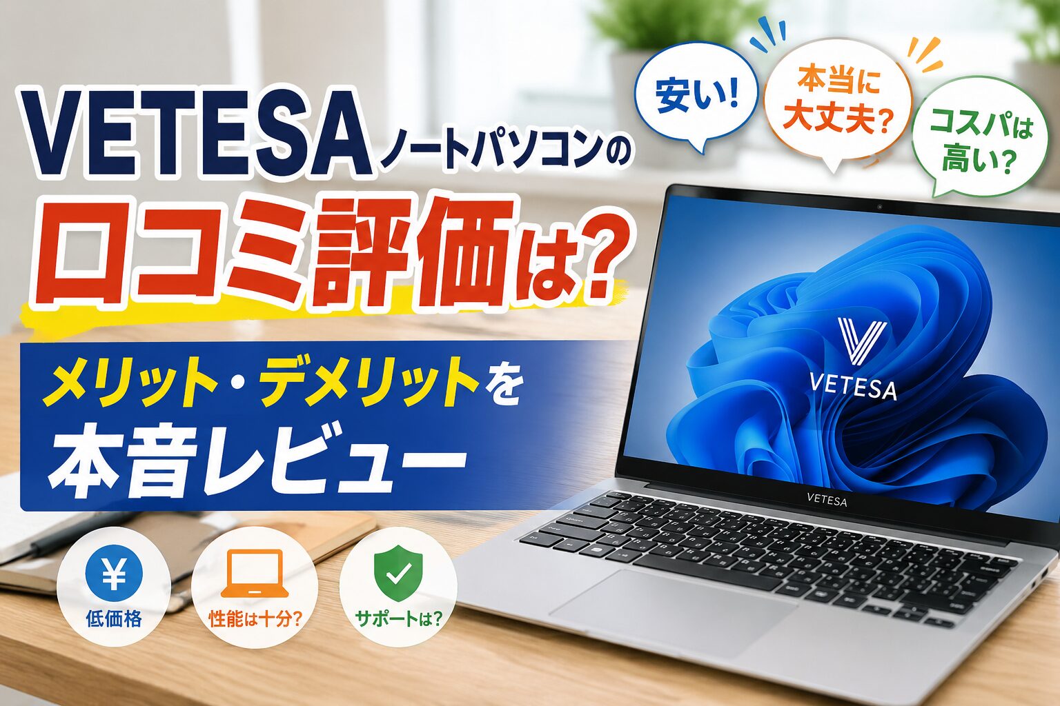 VETESAノートパソコンの口コミ評価は？メリット・デメリットを本音