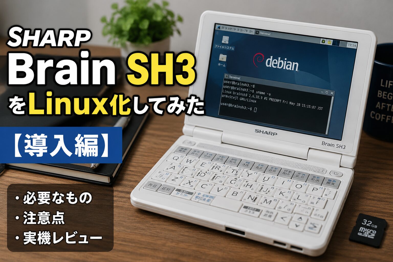 SHARP Brain SH3をLinux化してみた【導入編】 - ミケのPC教室｜初心者・中級者のための入門サイト！パソコン・Linux ...